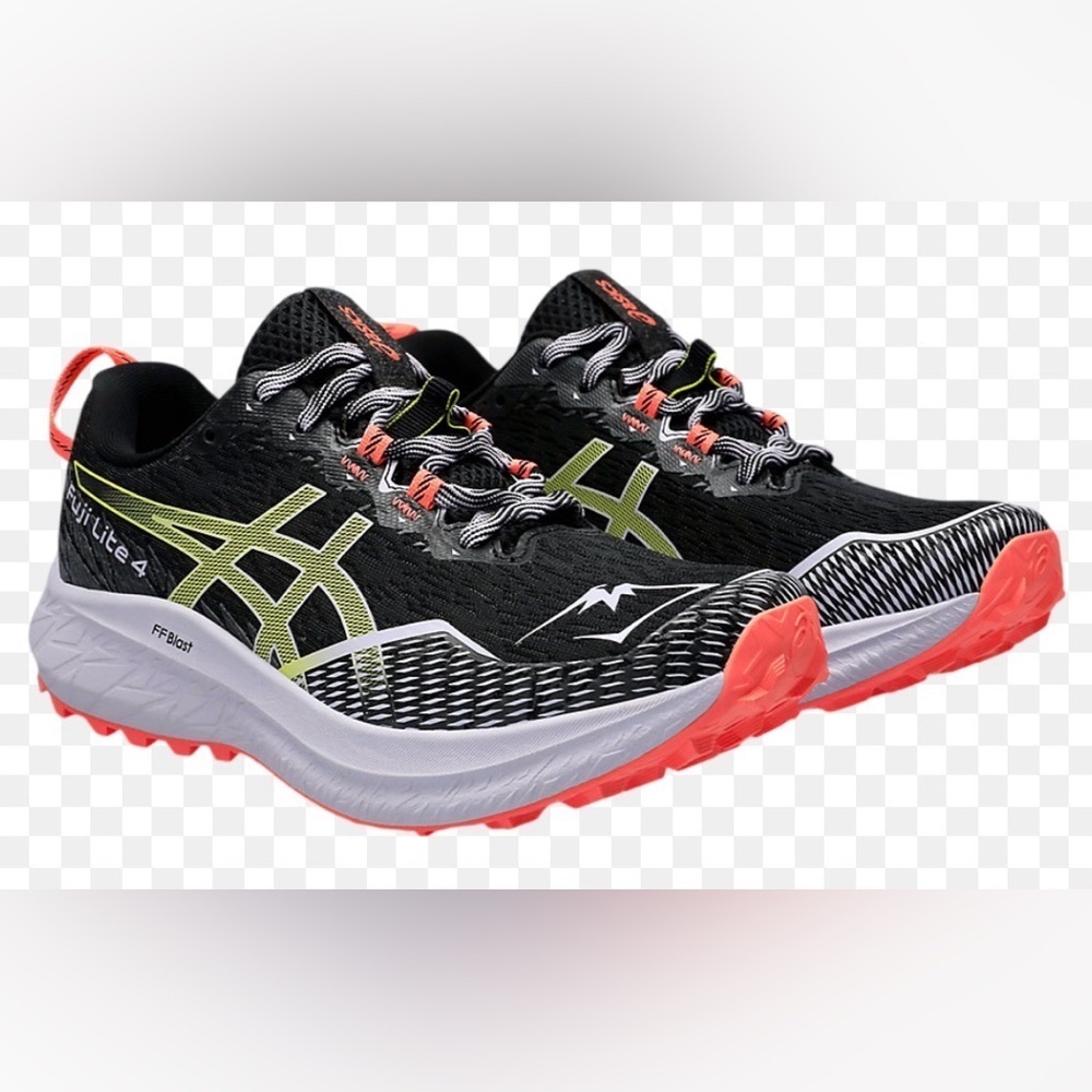 ASICS Fuji Lite 4 Black with Neon Highlights size 9 - Picture 2 of 9